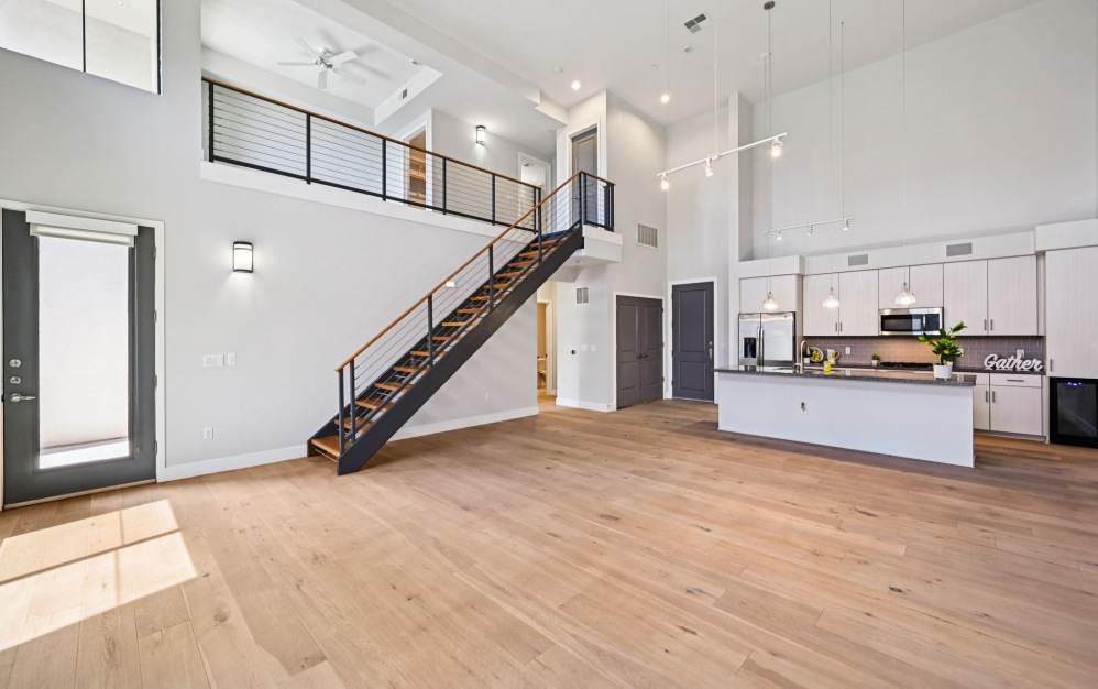Spacious apartment floorplans with two stories inside homes at Arts District