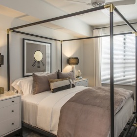 Arts District Apartments bedroom Furnished bedroom in an Arts District apartment home in Phoenix, AZ